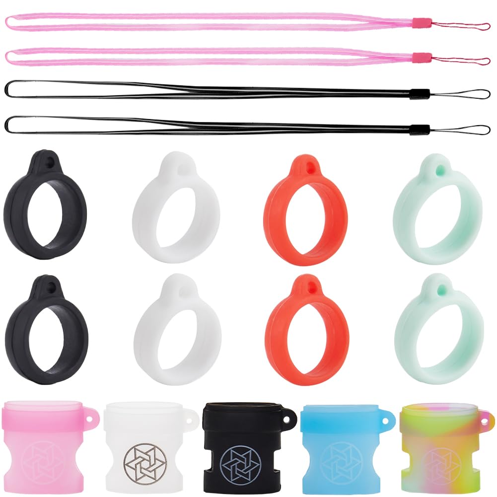 GORGECRAFT Juego De 25 Cordón Antipérdida Para Collar Con 4 Correas Para El Cuello,5 Cordones Para Collar,Soporte Para Banda Colgante,16 Anillos De Goma De Silicona,Estuche Para La Vida Diaria,Oficina