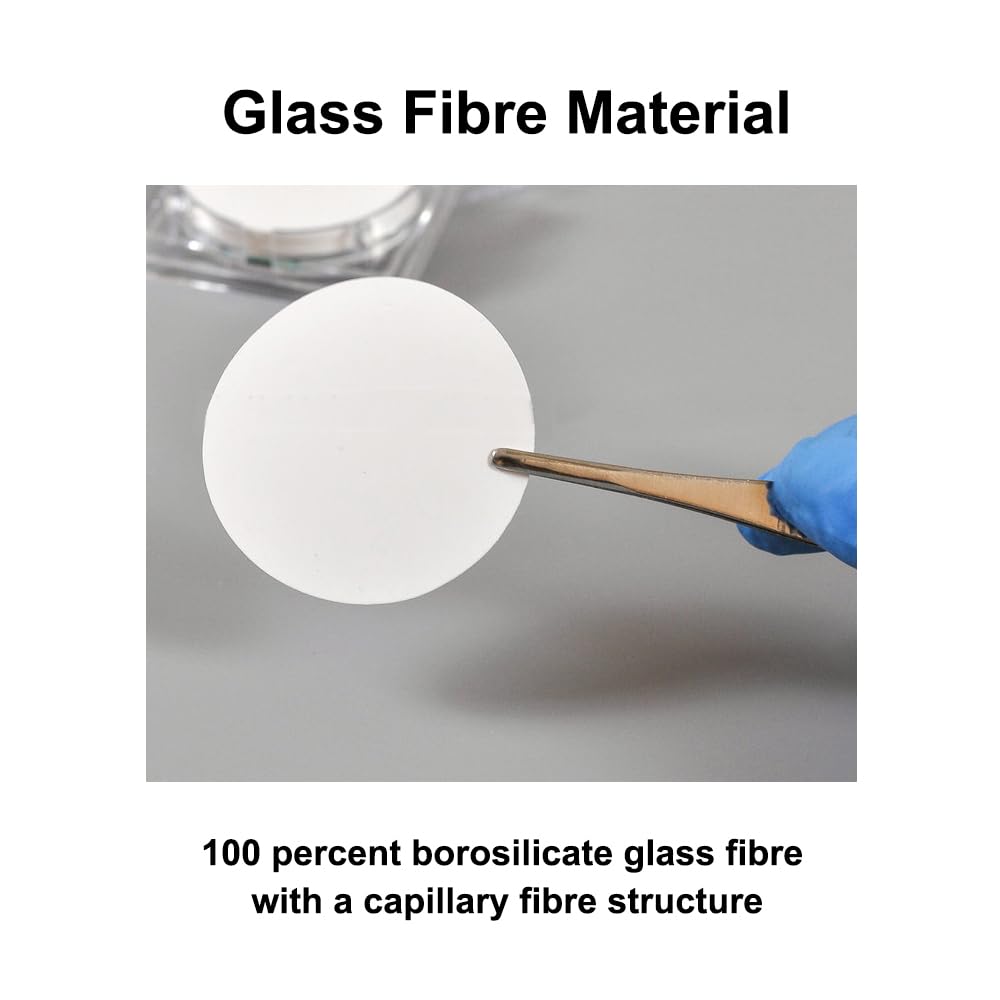 50 unidades de membrana de filtro microporosa de fibra de vidrio, 50 mm de diámetro, membrana hidrófoba de 0,45 um