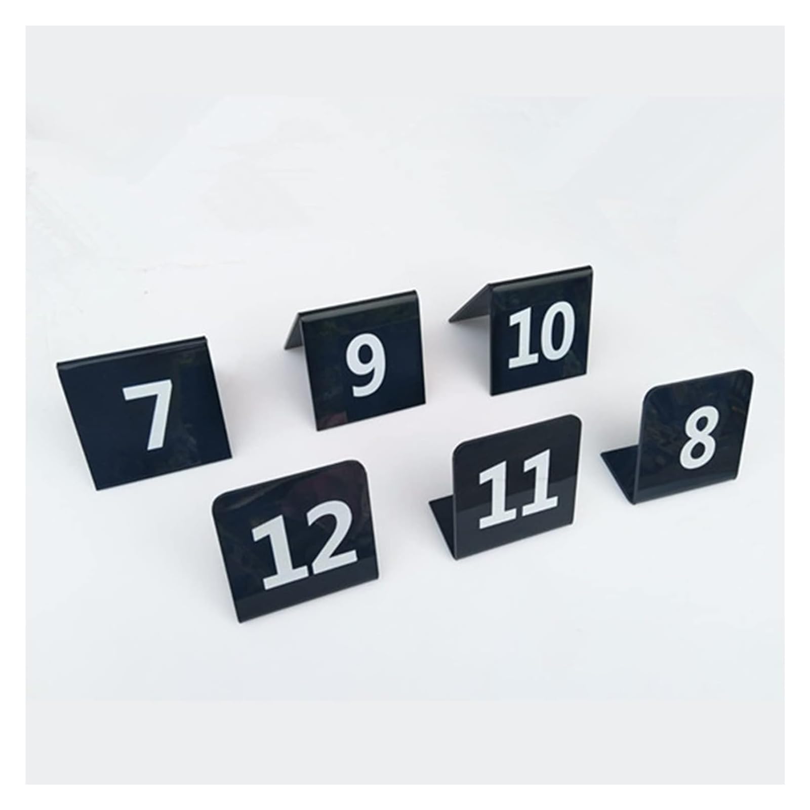 Carte dei Numeri dei tavoli, Set Numeri da Tavolo in Acrilico Nero 8x8 Cm Fronte/Retro 1 A 50 A 100(1 to 50)