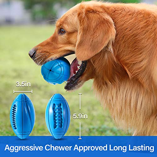 Apasiri Tough Dog Toys For Large Breed, Squeaky Dog Toys Ball, Chew Toys For Large Dogs, Puppy Teething Toys, Durable Indestructible Pet Toys For Medium Big Dogs Blue #TOP4