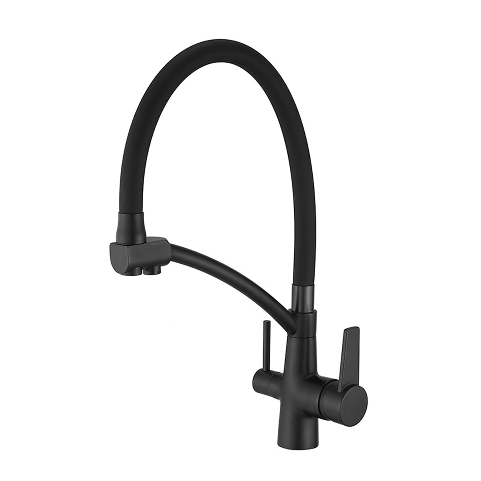 ZYCHSJXA 3 Way Kitchen Tap Flexible Purified Water Hot and Cold Brass 2 Handles in 1 Sink