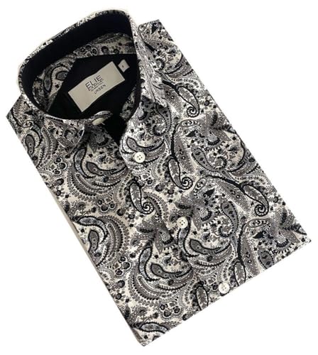Image of Elieballeh Boy's Black Paisley Shirt: Sophisticated Style | Breathable material