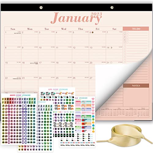 Pastel Minimalist desk calendar 2023 large 22x17 12 Monthly Desktop / Wall Calendar, January