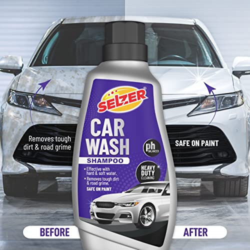 Image of Selzer Car Wash Shampoo (500ml) With PH Balanced Formula, Highly Effective on Dust and Grime, Removes Tough Dirt And Safe on Paint - Pack of 1