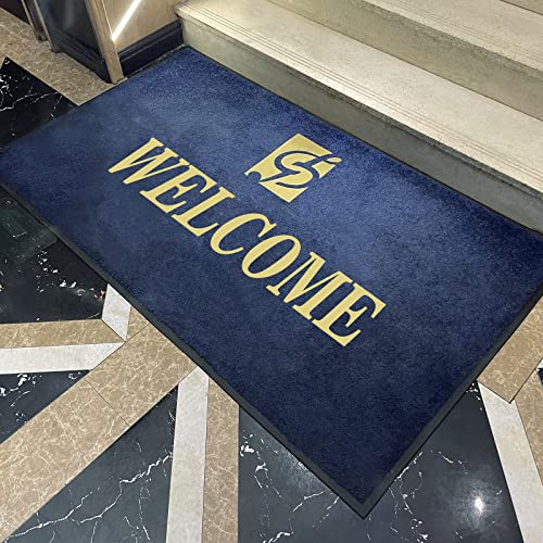 MAOVOT Custom Commercial Floor Mats Personalized Custom Logo Large Doormat Entrance Rug Shoes Scraper Non-Slip Entrance Mat for Lobbies Indoor Outdoor Entranceways 2' x 3' 13mm Thick