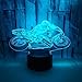 Produktbild Jinson well 3D Motorrad Lampe optische Illusion Nachtlicht, 7 Farbwechsel Touch Switch Tisch Schreibtisch Dekoration Lampen perfekte mit Acryl Flat USB Spielzeug