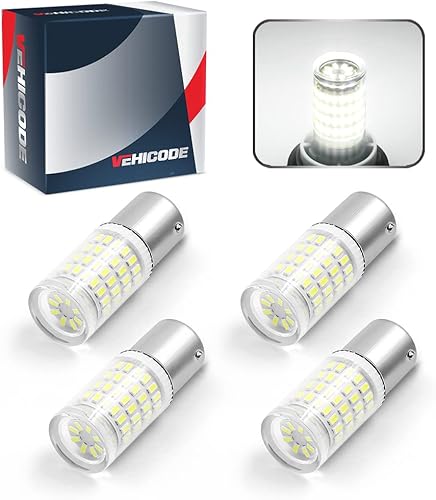 VEHICODE Bombilla LED 1156 1141 para interior de caravana, luz diurna blanca, cúpula de techo, luz de porche exterior 1003 1295 1156LL BA15S Base