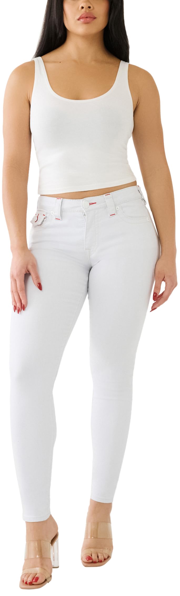 True Religion Women's Jennie Curvy Skinny Big T Flap Jean