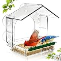 Window Bird Feeders with 5 Strong Suction Cups, Clear Bird Feeder for Window Acrylic, Suction Cup Bird Feeder, Garden Yard Gifts for Elderly Kids,Mom,Dad,Bird Lovers