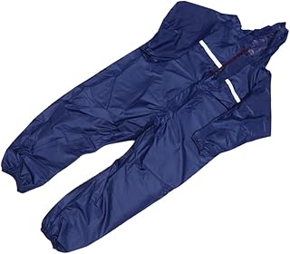 GALPADA 1Pc Casaco Espanador De Uma Peça Capa De Chuva Masculina Capuz Capa De Chuva Para Homens Macacão Hazmat Terno Descartável Isolamento Terno Macacões De Trabalho Uniforme Azul