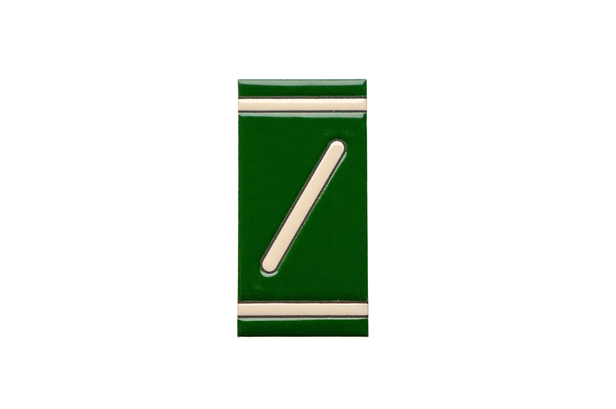 French Green | Ceramic Door Number Tile & Frame โ 5.5cm x 11cm (2.17" x 4.33") /