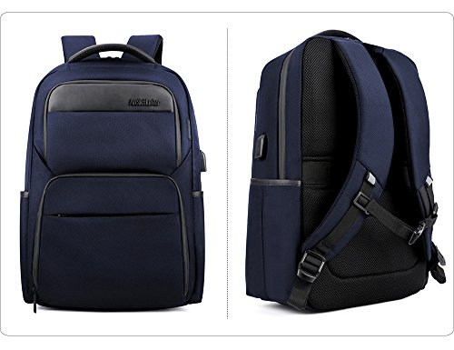 Image of Arctic Hunter Laptop Backpack for Men and Women, 15.6 inch Water Resistant Slim Laptop College Backpack with USB Charging Port, Idle for Business, Office,Travel Bag (Blue)