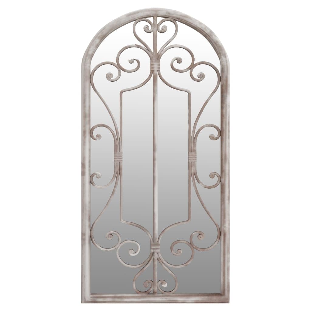 KGHFDVB Iron Garden Mirror 70x30 cm with Rust Effect for Outdoor Wall Decor, Antique Style Decorative Mirror to Enhance and Enlarge Garden Space