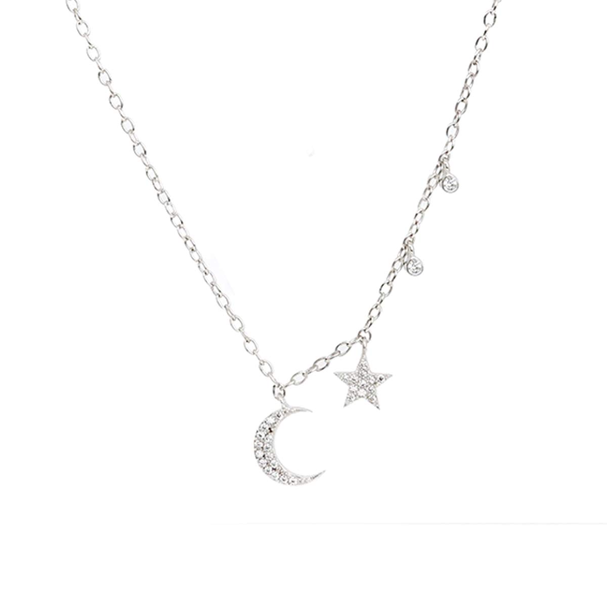 See full amazon price history chart for Ornate Jewels 925 Silver Round AAA Grade American Diamond Star and Moon Pendant Necklace with Chain for Women and Girls Anniversary Wedding Jewellery Ornate Jewels 925 Silver Round AAA Grade American Diamond Star and Moon Pendant Necklace with Chain for Women and Girls Anniversary Wedding Jewellery (B08TGZKRXS) Amazon Price History, Amazon Price Tracker