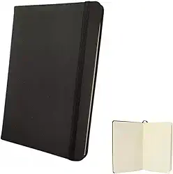 Caderno Desenho A5 Capa Dura Sem Pauta Sketchbook Grande 14x21 80 Folhas Colorir Desenhos