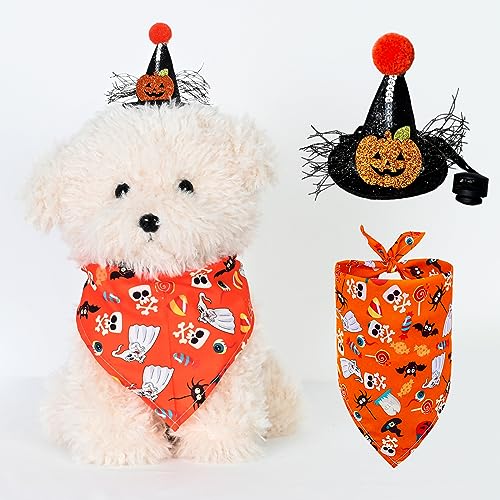 ハロウィン ペット服 スカーフ 首輪 帽子 ペット コスチューム コスプレ ペットウェア アクセサリー ネックレス ペンダント犬服 犬の服 猫服 犬猫用 仮装 変装 ワンサイズ カボチャ オレンジのサムネイル