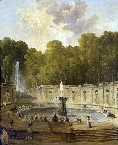 Tableau déco salon Lavandières dans un parc Hubert Robert toile 60x90