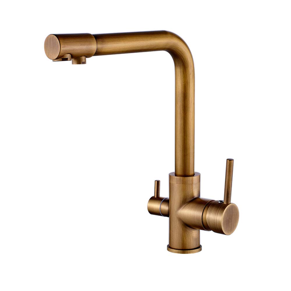 Wiquybml Black,Gold,Khaki Water Purifin Kitchen Faucet With 360 Rotation Deck Mounted Mixer Tap Filtered Crane For Sink