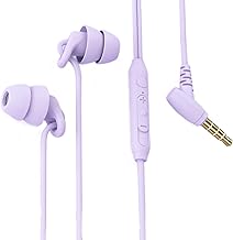 Sleep Earbuds, Comfortable Soft Lightweight Wired Earbuds for Small ear Canal, Noise Cancelling In-Ear Sleep Earphones with Mic Volume Control for Insomnia Snoring Meditation (3.5MM Purple)