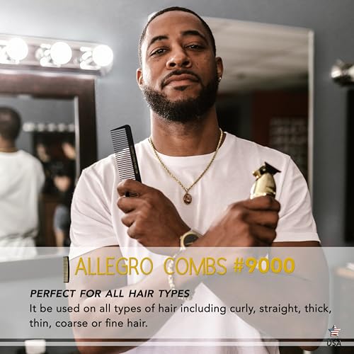 Peine Allegro Combs 9000 Clipper Wide Teeth Negro miniatura 5