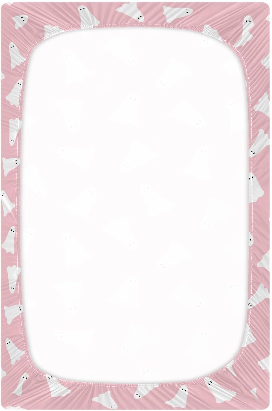 Cute Boo Halloween Crib Sheets for Boys Girls - Portable Microfiber Fitted Crib Sheet for Standard Crib and Toddler Mattress, Soft & Breathable, 28x52 Inch
