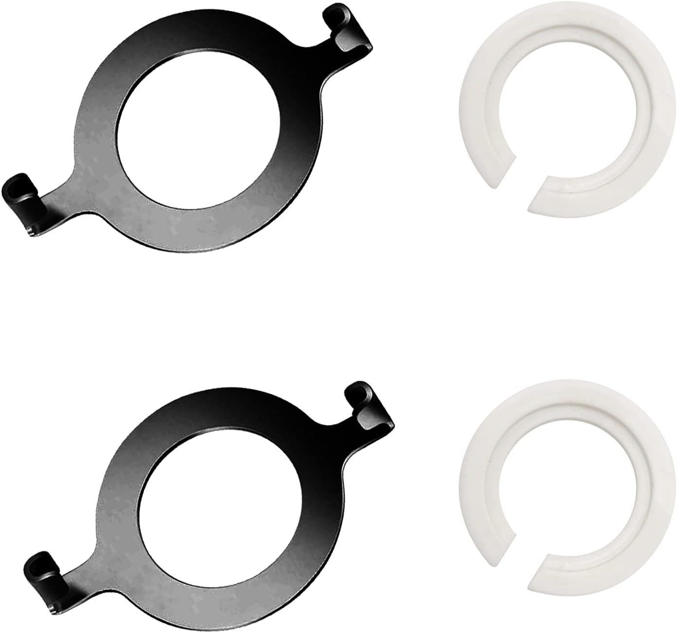 ECUDIS 2 Pcs Uno Lamp Harp Saddle Adapter Converter for E27 Sockets 1.65 Inch and 2 Pcs Uno Lamp Shade Reducing Rings E27 to E14 Adapter, Black