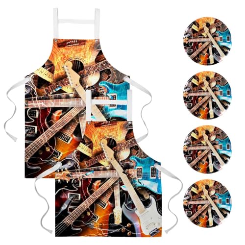 Tablier de cuisine pour restaurant et nettoyage lot de 2 pièces avec broches