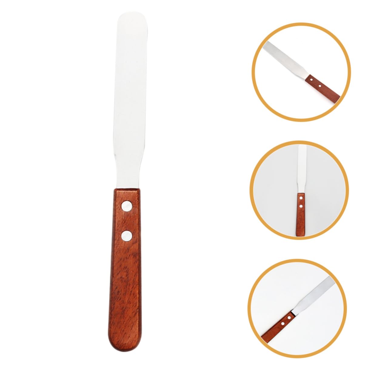 CALLARON Hair Removal Waxing Removal Tool Stainless Steel Spatula Wooden Handle for Precision