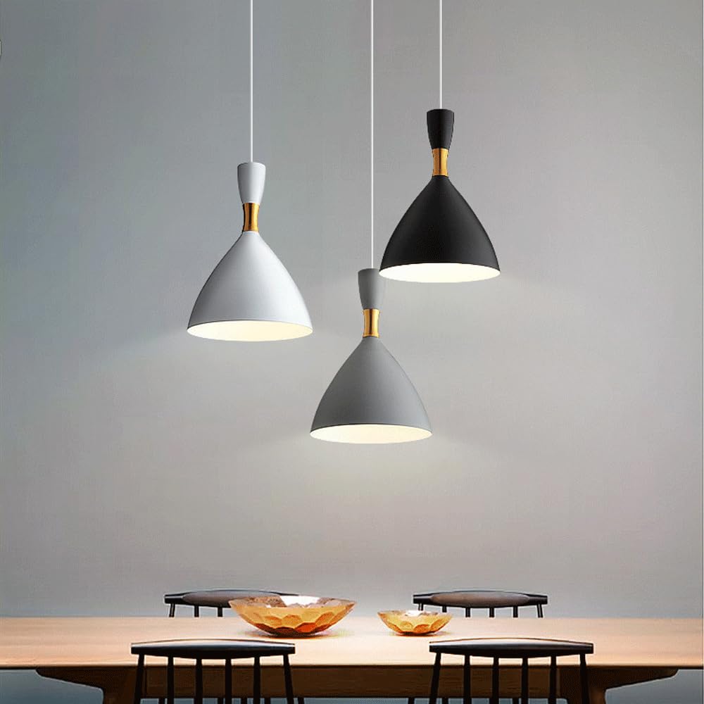 Lámpara Colgante de un Solo Cabezal con Fuente de luz E14, lámpara de Hierro de Estilo Industrial Moderno, Accesorios de iluminación de Techo, Colgante de decoración para Sala de Estar, Comedor y Bar