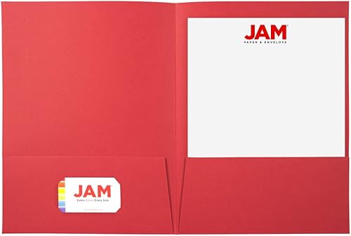 Miniatura 2 de JAM Paper, dos carpetas de bolsillo de tela negra, paquetes de varios tamaños, rojo  (Red Linen)