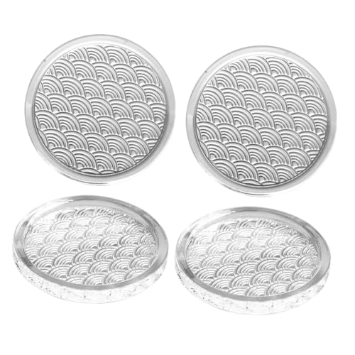 SHINEOFI Sottobicchieri Rotondi in Vetro 4 Pezzi, Sottobicchiere Decorativi per Bevande, Design Leggero e Resistente, per Casa, Bar e Ristoranti, Accessori Creativi per Tavola