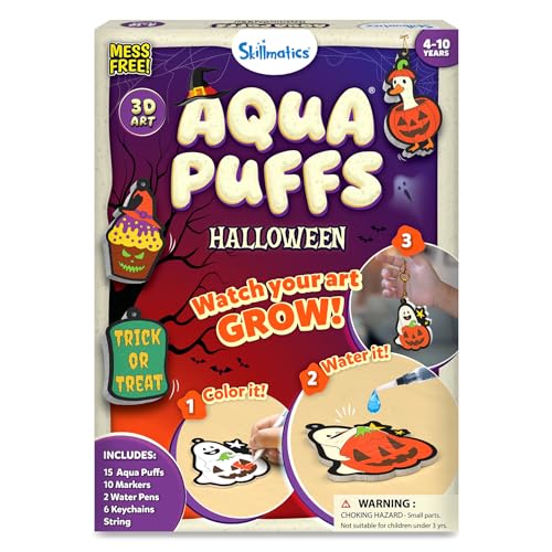 Image of Skillmatics Halloween Aqua Puffs - 3D Art Kit, Paint By Number Kit