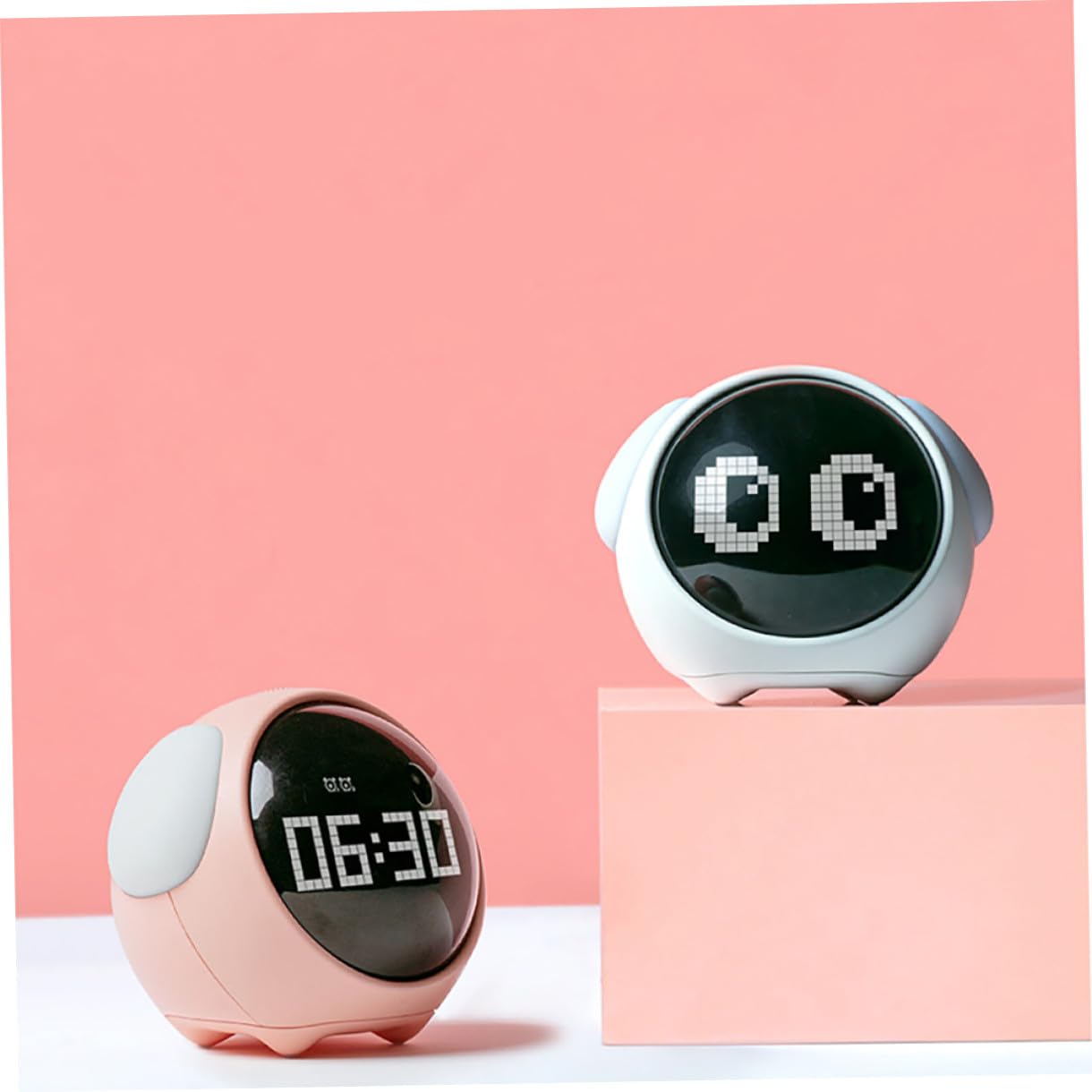 Reloj Despertador Digital LED de Expresión para Inteligente con Control de Voz Alarmas Ajustables y Función de Posponer Brillo Regulable Diseño Divertido y Educativo