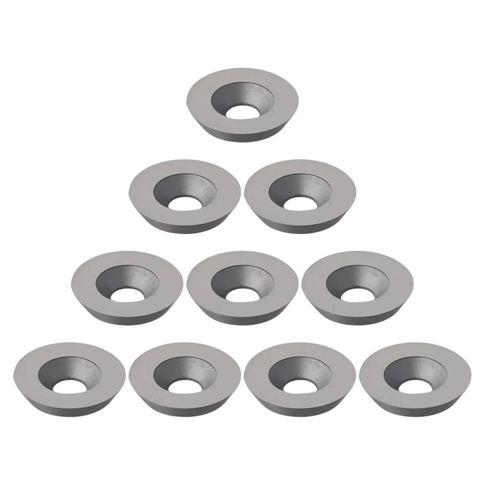 Llmwfa One Color 10Pcs Woodworking Carbide Cutters Inserts 30 Degree, Lathe Round Cutting Blade 18X3mm For Wood Turning