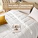 downluxe King Size Blanket with Satin Trim, Lightweight Down Alternative King Blanket for All Season, Machine Washable (Ivory, 90x108 Inch)
