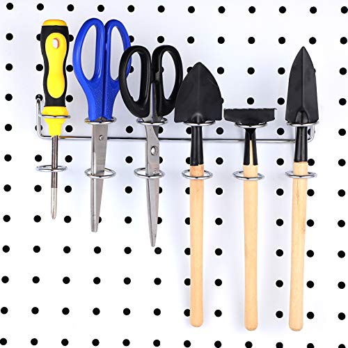 Ripeng-4-Pieces-Pegboard-Screwdriver-Holder-PegBoard-Tool-Holders-Silver-Racks-Accessories-MultiRing-Organizer-Six-Tool-Organizer-Pegboards-Pliers