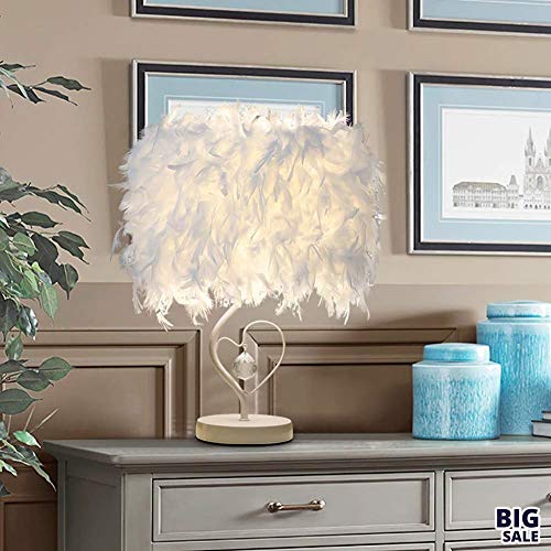 Preisvergleich Produktbild NICEE Schlafzimmer Tischlampe Warm Nachttischlampe Romantic Fun / Fernbedienung Feather Creative Tischlampe NICEY