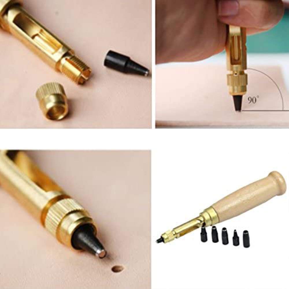 6 sztuk/zestaw automatyczne paski 1.5-4mm dziurkacz wymienny długi wyciszony obrotowy dziurkacze dziurkacze narzędzia kaletnicze, A