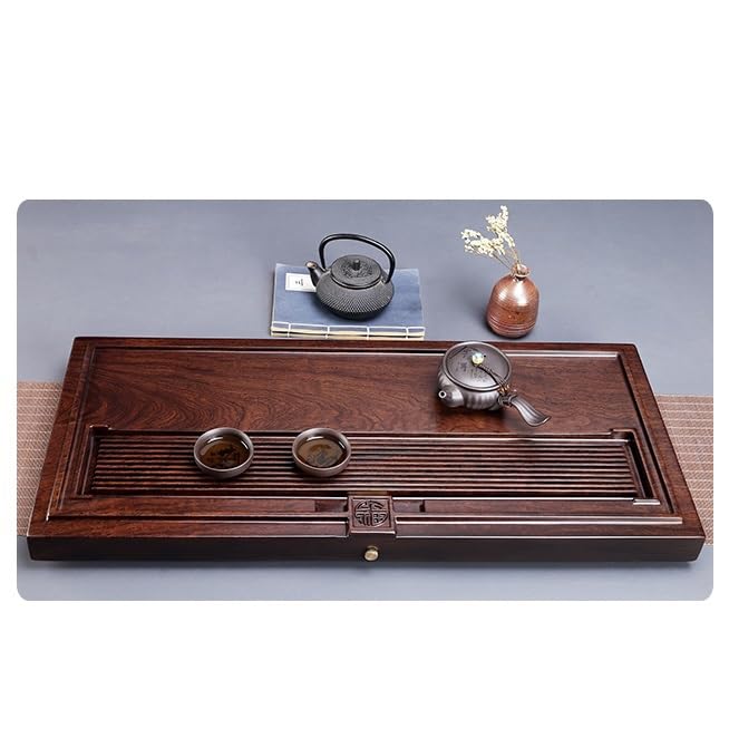 Plateau à thé en bois massif for la maison, plateau ébène, table Kung Fu de style chinois simple, drainage Table à Thé pour la Maison Plateau à Thé