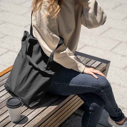 URBAN 5884 Cotton Bag 38 x 42 cm, Pack of Blank Bags, Long Straps, Durable Fabric Bags - Image 4