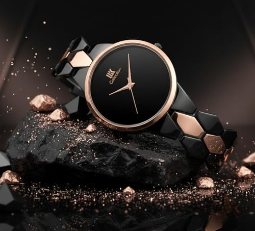 Image of IIK COLLECTION Watch for Women Round Dial |Analogue Quartz Movemnet Ladies Watch|Long Battery Life|Stainless Steel Adjustable Bracelet Chain Strap|Fancy Clasp Safety Watch for Woman
