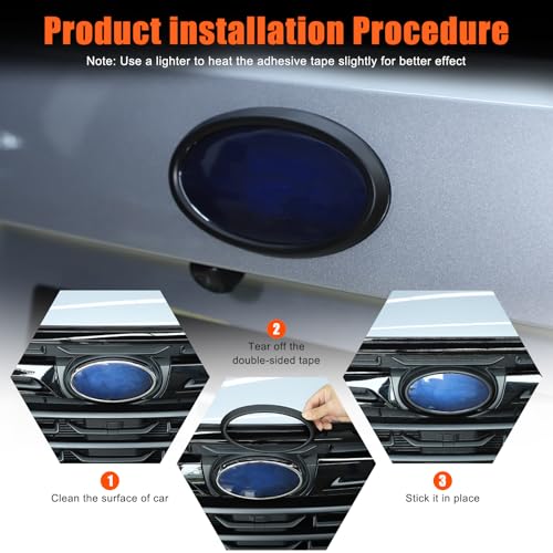 Image of Front Back Emblem Cover Trim Kit Emblem Badge Logo Ring Suitable for Subaru Forester 2022-2024 Rear and Front Emblems Trim Ring Cover Auto Tailgate Logo Cover (Matte Black)