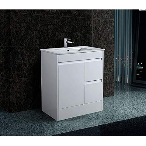 Floor Standing Waterproof Vanity Units (White, 750mm RIGHT) Cover