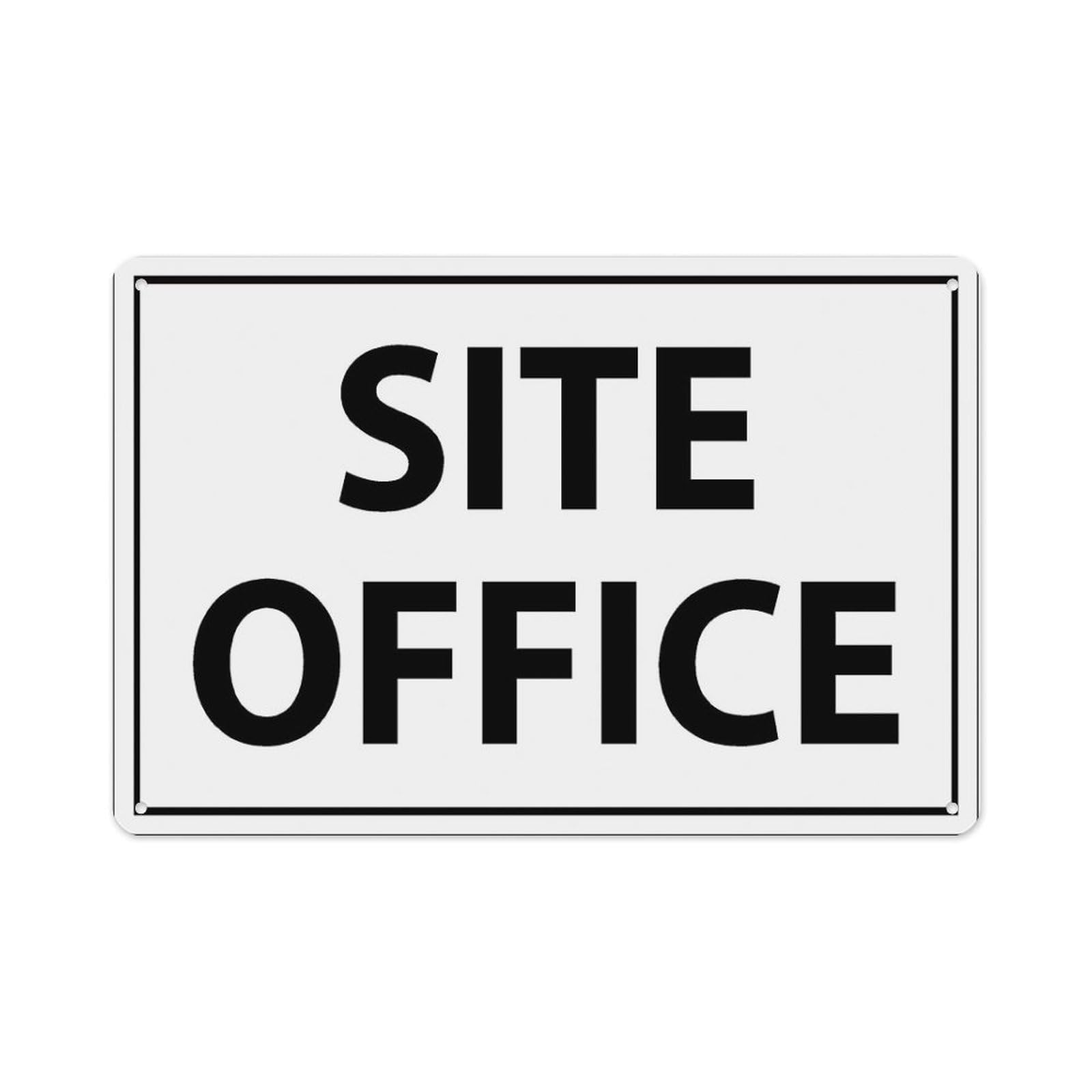 peiyeety Site Office Sign Aluminum Tin Warning Signs For Home Outdoor Garden 8X12 Inches