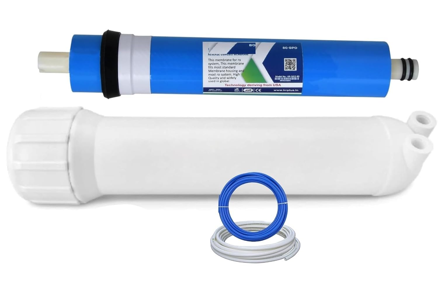 RO Membrane 80 GPD with Membrane Housing and Pipe | Universal Reverse Osmosis Water Filter Kit(10 inch) for All RO Water Purifiers | High TDS Removal | Long Life and Easy Installation-image-5
