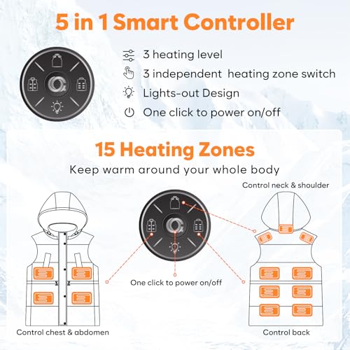 Image of Heated Vest for Women with 16000mAh Light Weight 15 Heating Zone Electric Heating Vest