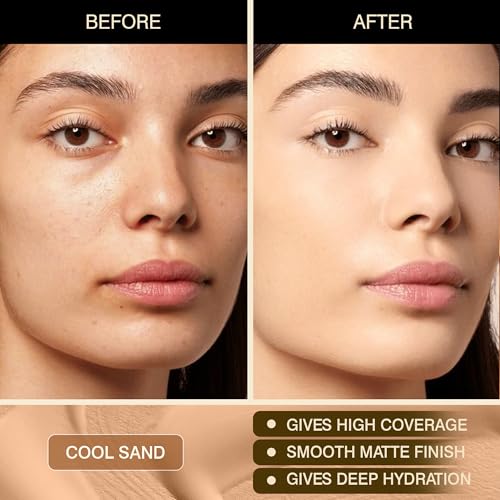 Image of AURIC BEAUTY PRODUCTS PRIVATE LIMITED Full All Skin Covermatte Flawless Finish Hydrating & Long Lasting Liquid Foundation With Matte Finish & Optimum Coverage I Paraben Free I Cool Sand, 30Ml