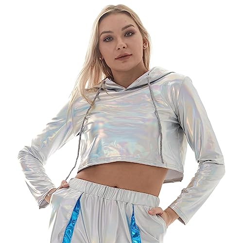 Pull à capuche métallique grand confort pour briller en discothèque - 2