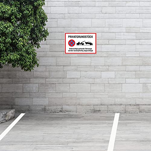 Safety Sign 20 x 30 cm Aluminium Composite Plate for Fence Gate Door Posts Weatherproof Aluminium Sign without Drilling Holes Parking Sign (04 Private Property) - Image 4