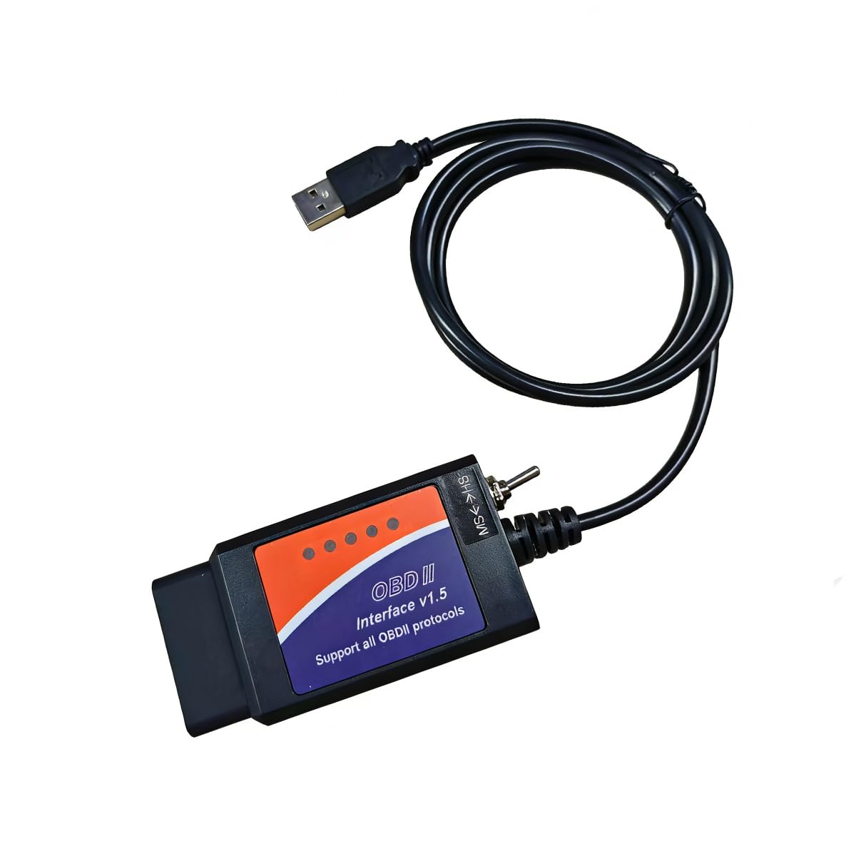 OBD2 to USB Cable Diagnostic Tool, Portable Car Code Reader Scanner with MS-CAN/HS-CAN Sw…